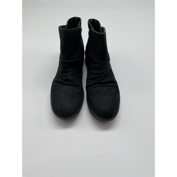 YUU Ankle Boots‎ Black Faux Suede Zip Up Comfort Casual Women's Size 9.5 - Picture 1 of 11